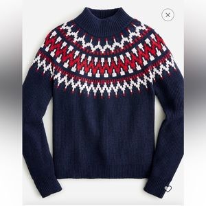 Fair Isle mockneck pullover sweater